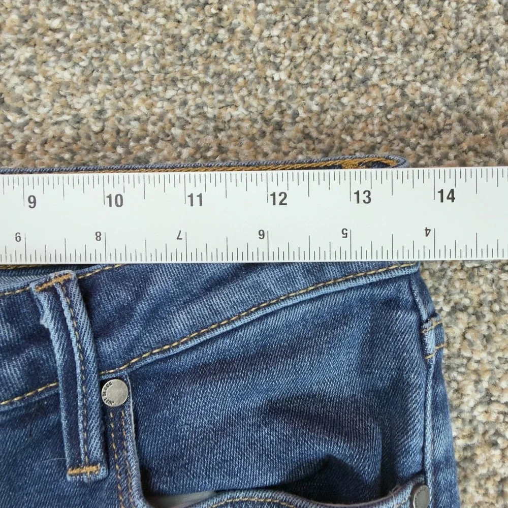 Just Black Denim Womens Skinny Jeans Medium Wash Frayed Tulip Hem Size 29 USA